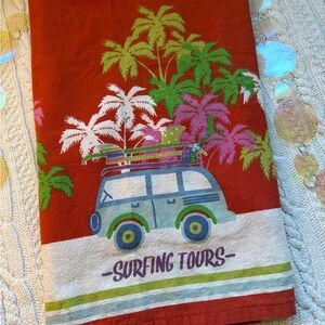 Colorful Surfing 🏄 Tours Tea Towel